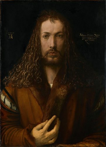 German:  Selbstbildnis im Pelzrock Self-Portrait with Fur-Trimmed Robe — Albrecht Dürer
