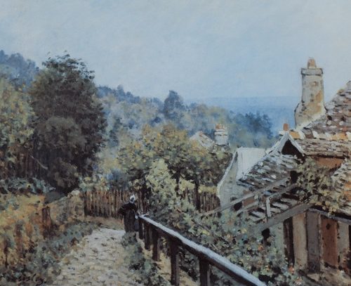 French:  Louveciennes. Sentier de la Mi-côte Louveciennes. Sentier de la Mi-côte — Alfred Sisley