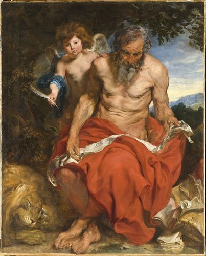 Saint Jerome meditating in the desert — Anthony van Dyck