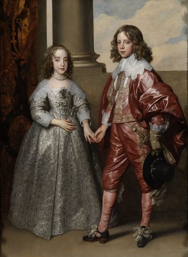 German:  Porträt des Wilhelm von Oranien als Prinz mit seiner zukünftigen Braut Maria Stuart William II, Prince of Orange, and his Bride, Mary Stuart — Anthony van Dyck