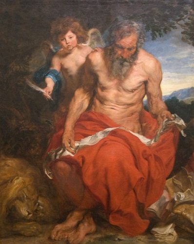 Saint Jerome meditating in the desert — Anthony van Dyck
