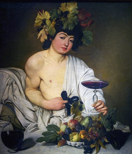 Italian:  Bacco Bacchus — Caravaggio