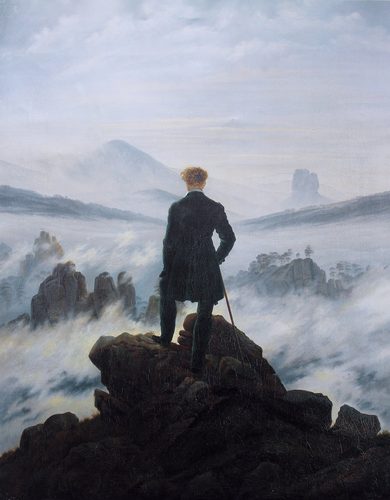 The hiker above the sea of fog — Caspar David Friedrich