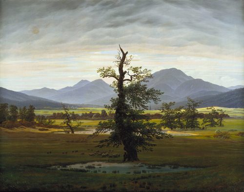 German:  Der einsame Baum Solitary Tree — Caspar David Friedrich