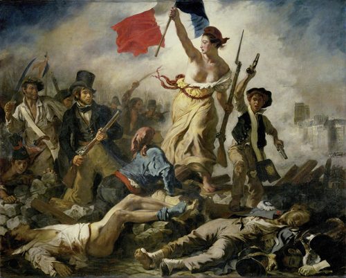 French:  Le 28 juillet 1830. La Liberté guidant le peuple Liberty Leading the People — Eugène Delacroix