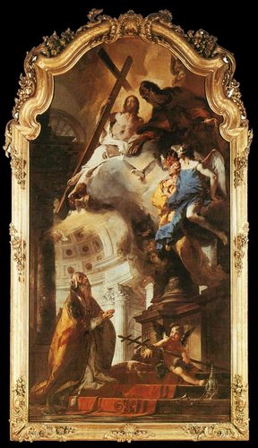 German: Die Verehrung der Trinität durch den hl. Papst Clemens Pope St Clement Adoring the Trinity — Giovanni Battista Tiepolo