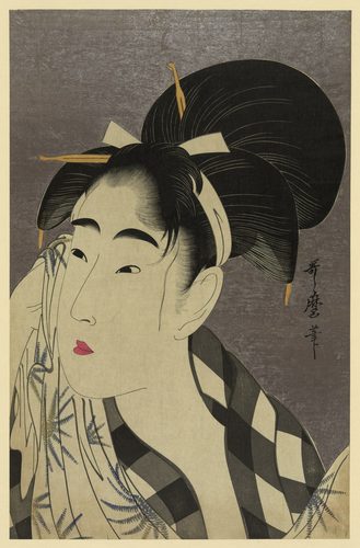 Ase o fuku onna — Kitagawa Utamaro