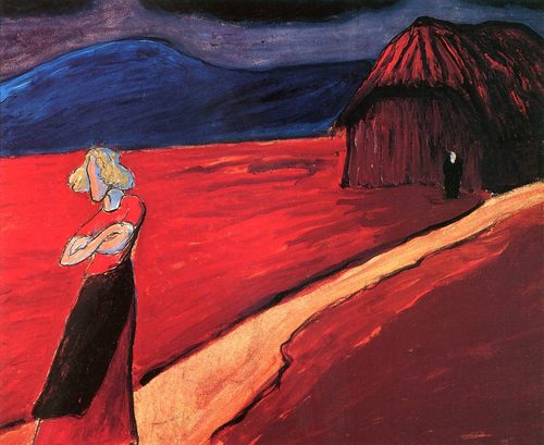 Russian:  «Трагическая атмосфера »Tragic Mood — Marianne von Werefkin