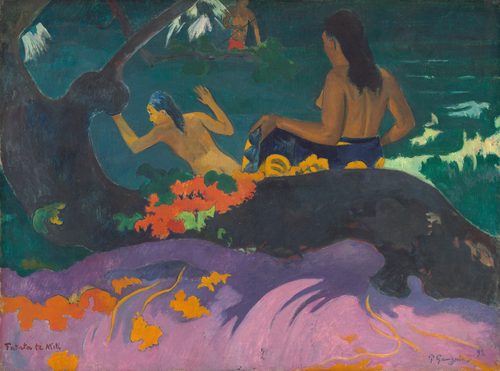 Tahitian:  Fatata te mitiBy the Sea — Paul Gauguin