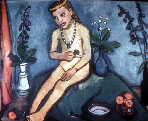 Modersohn Mädchenakt Blumenvasen — Paula Modersohn-Becker