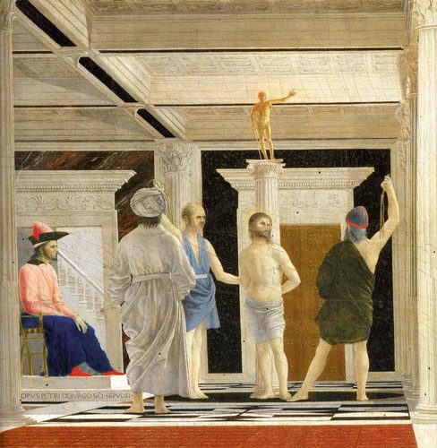German:  Geißelung Christi Flagellation of Christ — Piero della Francesca