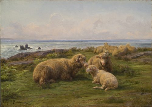 French:  Moutons au bord de la Mer[1]Sheep by the Sea — Rosa Bonheur