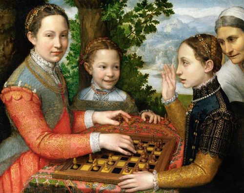 The Chess Game (Portrait of the artist's sisters playing chess). — Sofonisba Anguissola