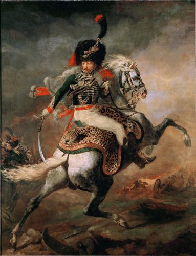 French:  Officier de chasseurs à cheval de la garde impériale chargeant The Charging Chasseur — Théodore Géricault
